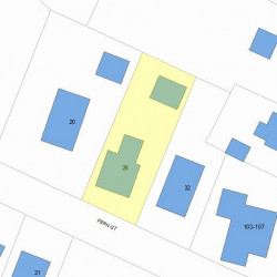 26 Fern St, Newton MA 02466-2207 plot plan