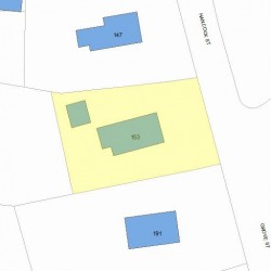 153 Hancock St, Newton MA  02466-2218 plot plan