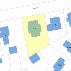 36 Erie Ave, Newton MA 02461-1514 plot plan