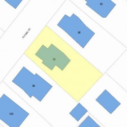 90 Floral St, Newton MA  02461-1523 plot plan