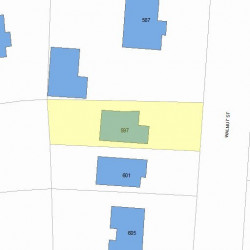 597 Walnut St, Newton MA  02460-2466 plot plan