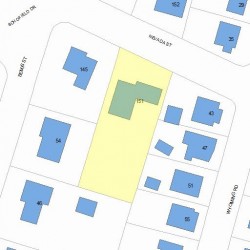 151 Nevada St, Newton MA  02460-1228 plot plan