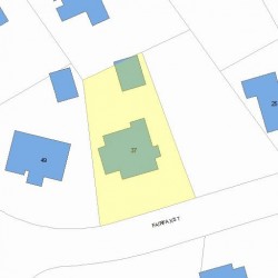 37 Fairfax St, Newton MA  02465-2606 plot plan