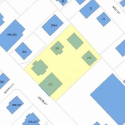 206 Adams St, Newton MA  02458-1203 plot plan