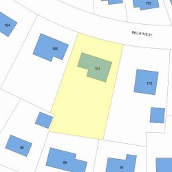184 Bellevue St, Newton MA  02458-1813 plot plan