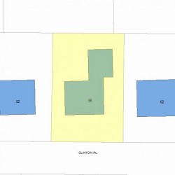 56 Clinton Pl, Newton MA  02459-1141 plot plan