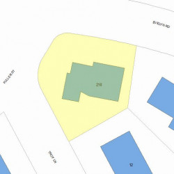210 Evelyn Rd, Newton MA  02468-1043 plot plan
