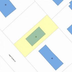 38 Hawthorn St, Newton MA 02458-1215 plot plan