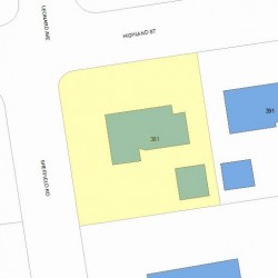 381 Highland St, Newton MA 02465-2707 plot plan
