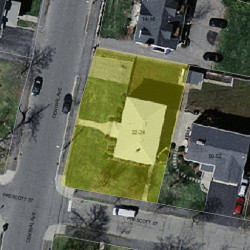 22 Central Ave, Newton MA 02460-1707 aerial view