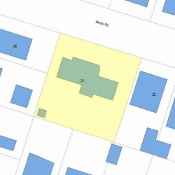 28 Dana Rd, Newton MA  02465-1118 plot plan