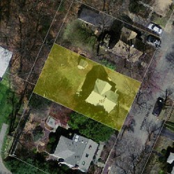 107 Hawthorne Ave, Newton MA  02466-3015 aerial view
