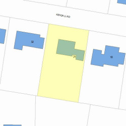 24 Kendall Rd, Newton MA  02459-2623 plot plan