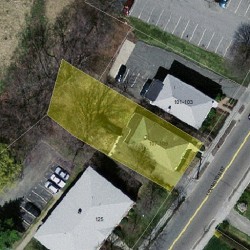109 Lexington St, Newton MA  02466-1345 aerial view