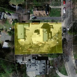 141 Prince St, Newton MA  02465-2603 aerial view
