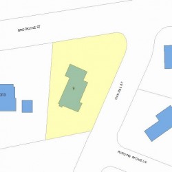9 Oak Hill St, Newton MA 02459-3454 plot plan