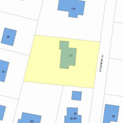 121 Claremont St, Newton MA  02458-1927 plot plan