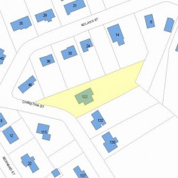 122 Christina St, Newton MA  02461-1916 plot plan