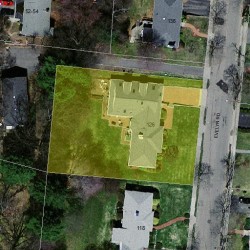 126 Evelyn Rd, Newton MA 02468-1042 aerial view