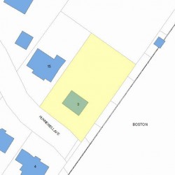 9 Hunnewell Ave, Newton MA  02458-2214 plot plan