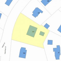584 Chestnut St, Newton MA  02468-1614 plot plan