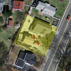 251 Lexington St, Newton MA 02466-1211 aerial view