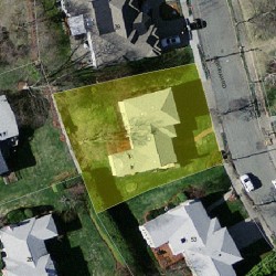 45 Deborah Rd, Newton MA  02459-2837 aerial view