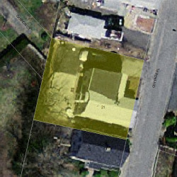 21 Cottage Pl, Newton MA 02465-1525 aerial view