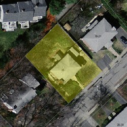 25 Ashmont Ave, Newton MA  02458-1207 aerial view