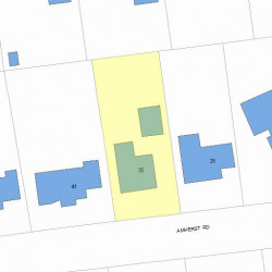 35 Amherst Rd, Newton MA  02468-2301 plot plan