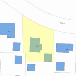 116 Mill St, Newton MA 02459-1127 plot plan