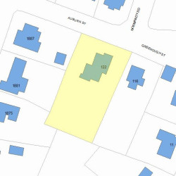 122 Auburn St, Newton MA 02466-2508 plot plan