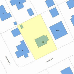 38 Adella Ave, Newton MA 02465-1922 plot plan
