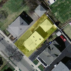 24 Adams St, Newton MA 02460-1203 aerial view