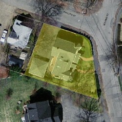 51 Bourne St, Newton MA 02466-1707 aerial view