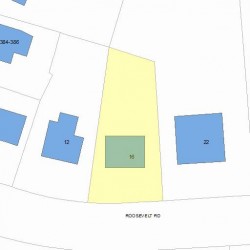 16 Roosevelt Rd, Newton MA  02459-2725 plot plan