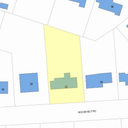 28 Roosevelt Rd, Newton MA  02459-2725 plot plan