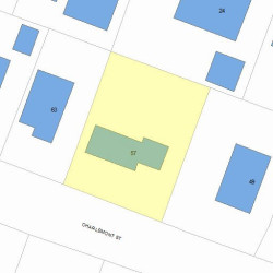 57 Charlemont St, Newton MA  02461-1909 plot plan