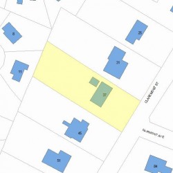 37 Claremont St, Newton MA 02458-1925 plot plan