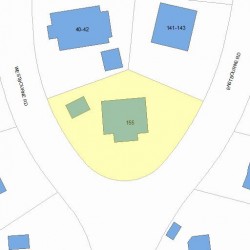 155 Eastbourne Rd, Newton MA  02459-1605 plot plan