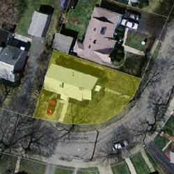 101 Falmouth Rd, Newton MA  02465-1134 aerial view