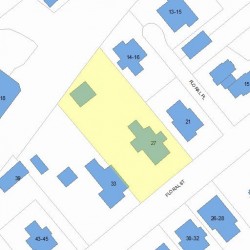 27 Floral St, Newton MA  02461-1246 plot plan