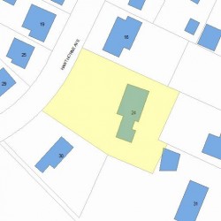 24 Hawthorne Ave, Newton MA 02466-2806 plot plan
