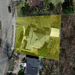 46 Wauwinet Rd, Newton MA  02465-2957 aerial view
