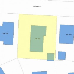 148 Warren St, Newton MA 02459-2065 plot plan