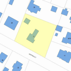 21 Central St, Newton MA 02466-2402 plot plan
