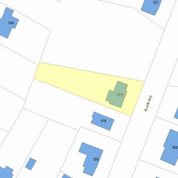 173 Allen Ave, Newton MA  02468-1734 plot plan